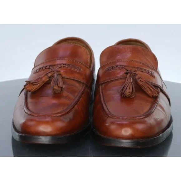 Johnston & Murphy Men's Kiltie Tassel Loafer Shoes Sz 10.5 M Leather Handcrafted